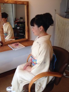 着付けしてから美容院へ